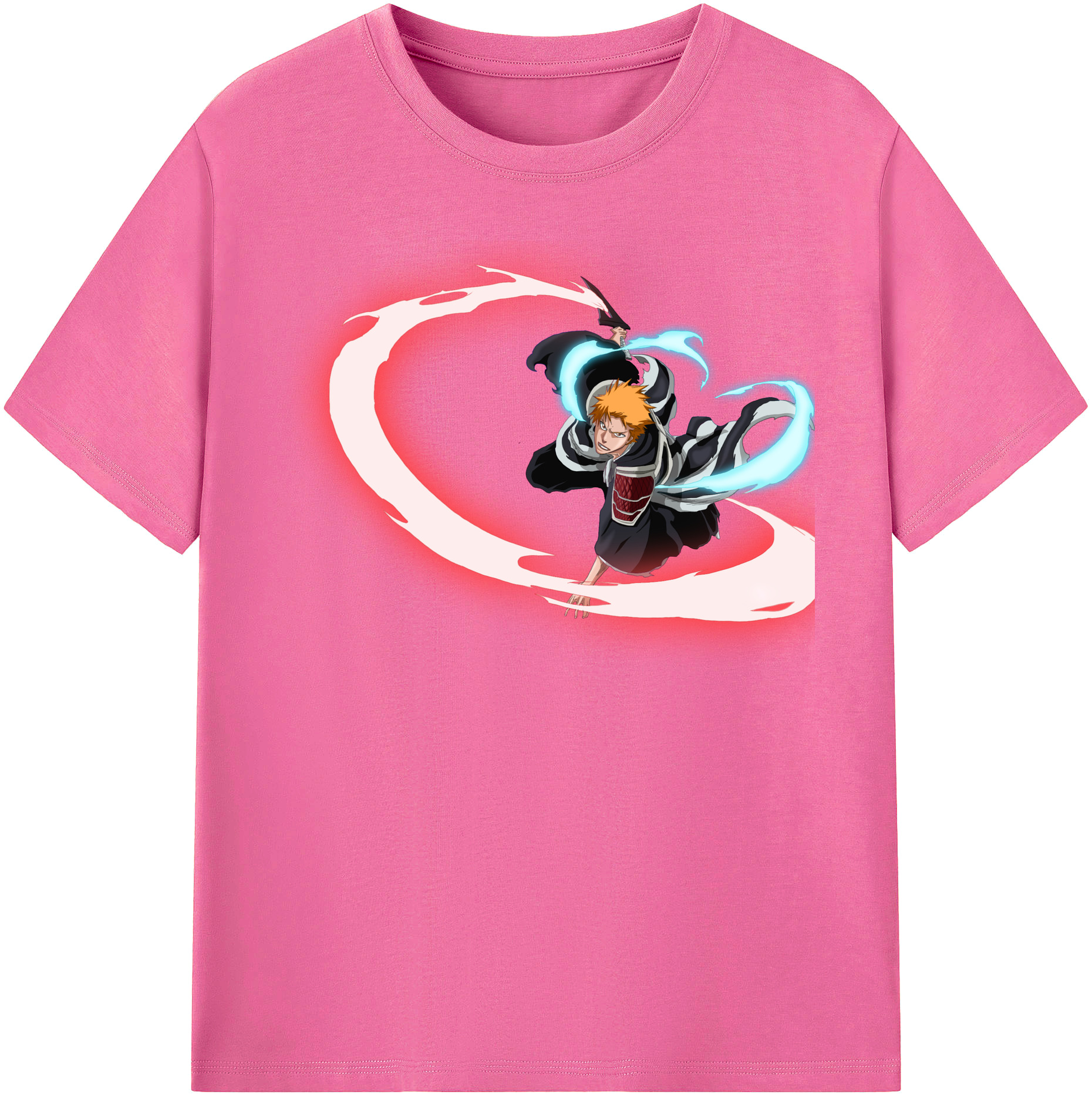 （画像用） ブリーチ 黒崎一護（くろさき いちご）BLEACH Kurosaki Ichigo レディースカジュアルプリントTシャツ（綿100％）